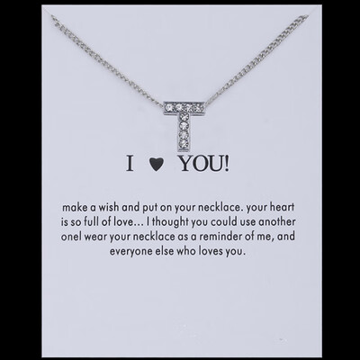 

Sale 26 Letters Pandent I Love You Fashion Simple Silvery Chain Rhinestone Charm Crystal Women Necklace Jewelry Gift