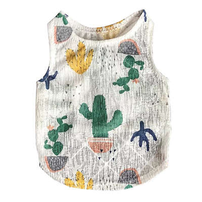 

Cartoon printed Pet Dog Summer Vest Clothes Cat Shirt T-shirt Cotton Pet Clothing Costume For Small Dogs Yorkshire Chihuahua