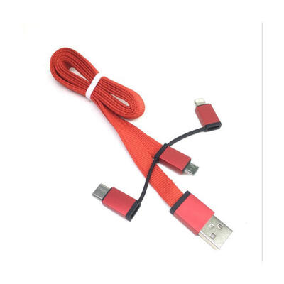 

3-in-1 Charge Cable Tangle-free Flat Charging And Syncing Cord For IPHONE Android Huawei
