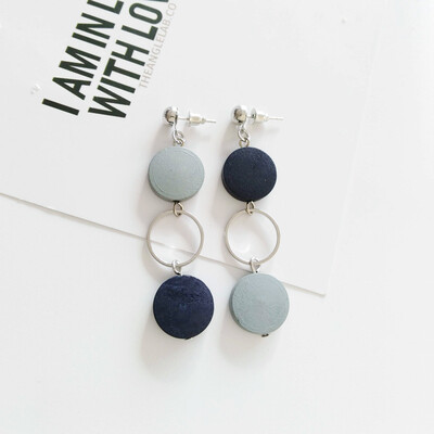 

2019 new brand design long section color wood earings fashion jewelry generous minimalist Korean earrings for women