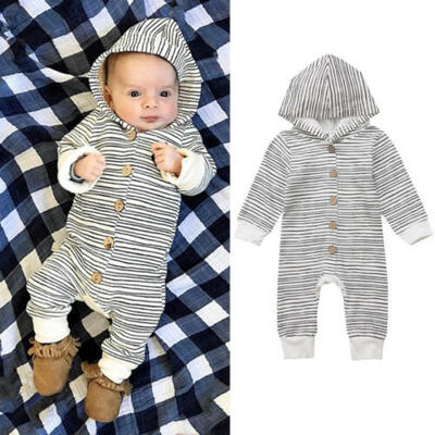 

Newborn Infant Baby Boys Girls Striped Romper Jumpsuit Bodysuit Clothes Outfits