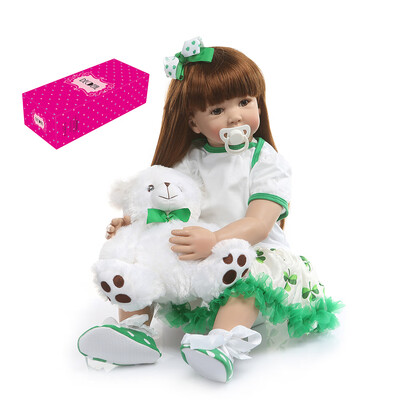 

Decdeal Lifelike Reborn Baby Doll 24 inch Big Size Silicone Rebirth Dolls Soft Touch Dolls for Children Kids Toddlers Birthday Gif