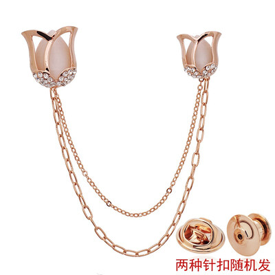 

Rose brooch chain brooch neckline men&women suit collar buckle pin