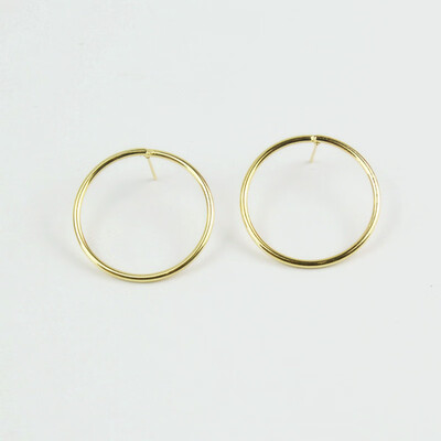 

E0197 Large Hoop Earrings Stainless Steel Fashion Jewelry Gold-color Circle Round Pattern Earrings For Women Wholesale Hot Sale
