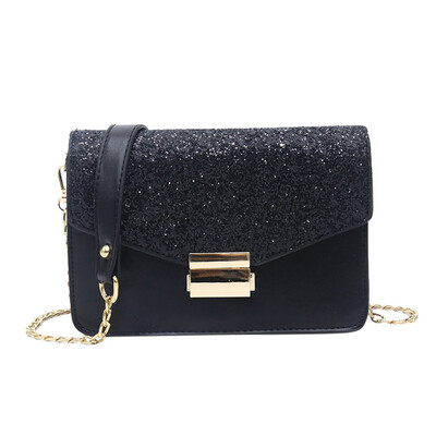 

Women Sequins Small Square Bag Simple Shoulder Messenger Bags High-quality British Designer Chain Crossbody Bag T2G