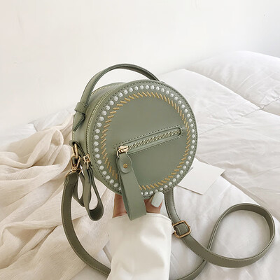 

Chic simple small bag Korean Joker portable womens bag new 2019 fashion small round shoulder bag Messenger bag