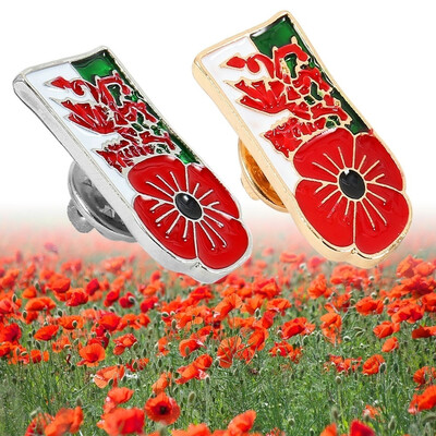 

Fashion Royal British Legion Brooch Diamante Crystal Poppy Flower Brooch Pins