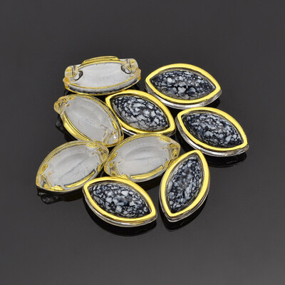 

Sew on Rhinestone Taiwan Acrylic Golden Plated Garment Accessories Horse Eye Black 145x9x6mm Hole 1mm