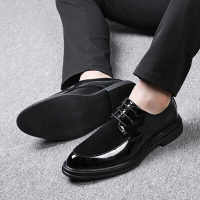 

Autumn Korean mens shoes British style bright business casual shoes wedding shoes trend wild pointed shoes 85132-B
