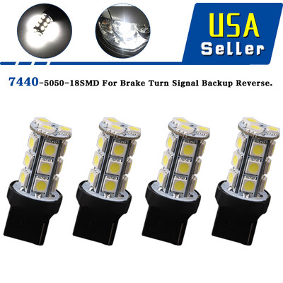 

4x Pure White 7440T207441992 5050 18-SMD Backup Reverse LED Light Bulbs 6000K