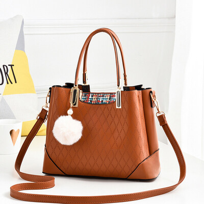 

2019 new European&American big bag new ladies bag PU leather large capacity simple shoulder bag handbag