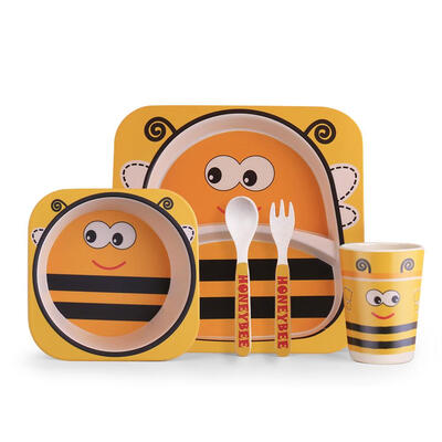 

Cute Cartoon Animal Feeding Plate Set Children Tableware wBowl Fork Spoon