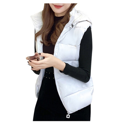 

Toponeto 5 Colors Fashion Women Warm Solid Hooded Vest Cotton Short Jacket Coat Vest