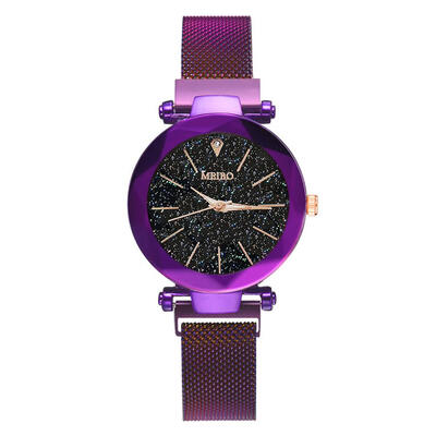 

Luxury Brand Quartz Stainless Steel Band Magnet Buckle Starry Sky Analog Wrist Watch Women Fashion Trends Watches Reloj Mujer