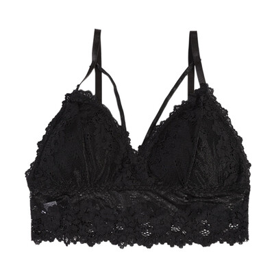 

Lace Jacquard Ultra-thin Sexy Beauty Small Chest Bra Triangle Cup Solid Color Tube Top
