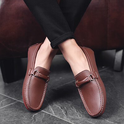 

British peas shoes mens leather casual shoes single shoes leather crocodile pattern shoes trend a pedal