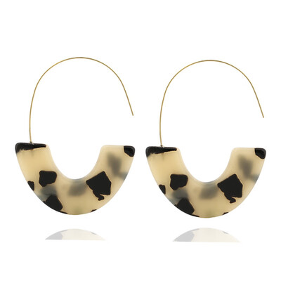 

Fashion Leopard Print Multi-Color Acrylic Acetate Drop Earrings for Women Girl Personality Simple Geometric Statement Earrings