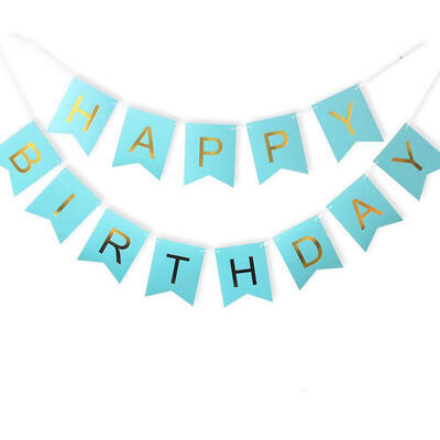 

Happy Birthday Paper Flags Letter Bunting Banners Baby Boy Girl Party Decor