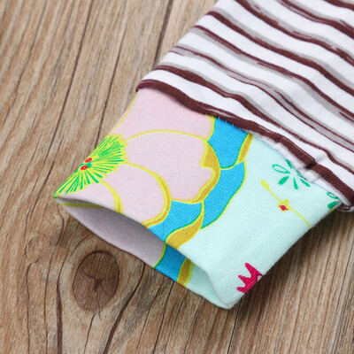 

Toddler Baby Boy Girl Flower＆Stripe Hoodie TopsPants Outfits Clothes Set