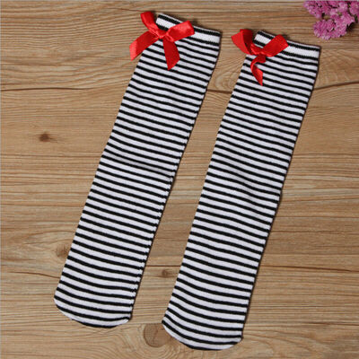 

Hot Baby Girl Toddler Kids Knee High Length Cotton Socks Bow Lace Frill 1-8Years