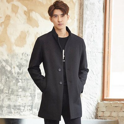

BEI NA CHUAN Coat mens long section trend Hong Kong style solid color high collar youth jacket 9943