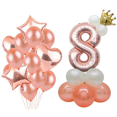 

Qinglan Digital Balloons Birthday Childrens Holiday Party Marriage Proposal Expression Company Anniversary Celebration Number 8 Set