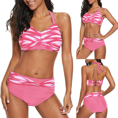 

Roseonmyhand Women Polka Dots Bathing Suit Push-up Beach Swimsuit Bikini Swimwear Plus Size
