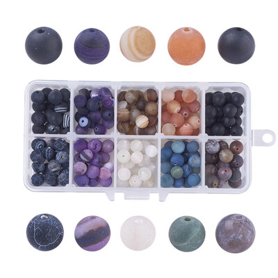 

Natural Agate Beads Frosted Round Mixed Color 885mm Hole 112mm about 20pcscolor 200pcsbox