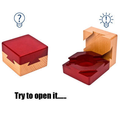 

Gotoamei Puzzle Wooden Secret Box Compartment Hidden Diamond Gift Surprise Brain Teaser