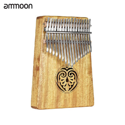 

ammoon Kalimba Mbira Thumb Piano Sanza 17 keys Solid Wood Finger Piano with Carry Bag Music Book Musical Scale Stickers Tuning Ham