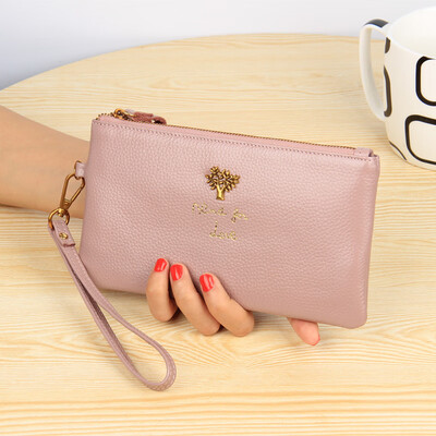 

Factory direct supply 2019 new ladies clutch bag rich tree long section first layer leather wallet leather thin wallet
