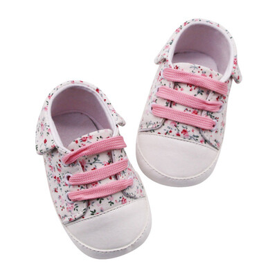 

Baby Shoes Baby Girl Breathable Floral Print Anti-Slip Canvas Shoes Casual Sneakers Walking Shoe Soft Soled First Walkers