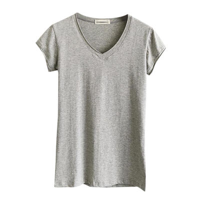 

Women Casual Solid Color Summer Tees Slim Fit V Neck T-Shirts Tops