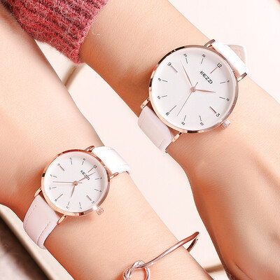 

Trendy simple dial temperament couple waterproof belt watch casual quartz watch