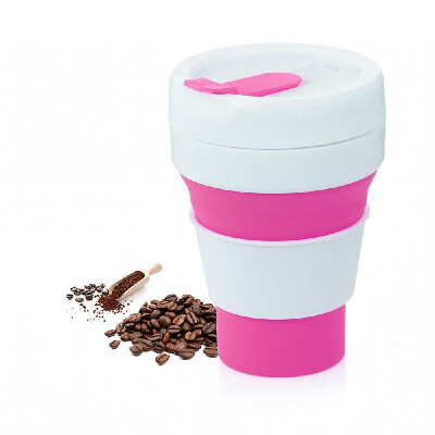 

Foldable Silicone Cup Collapsible Coffee Cup with Lid Travel Portable Drinking Cup for Hiking Camping Travelling