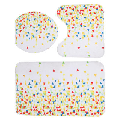 

Greensen 4pcsSet Decoration Shower Curtain Pedestal Rug Lid Toilet Cover Mat Non-Slip Bath Mat
