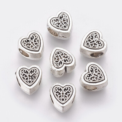 

Alloy European Style Beads Large Hole Beads Heart with Tree of Life Antique Silver 105x10x65mm Hole 5mm