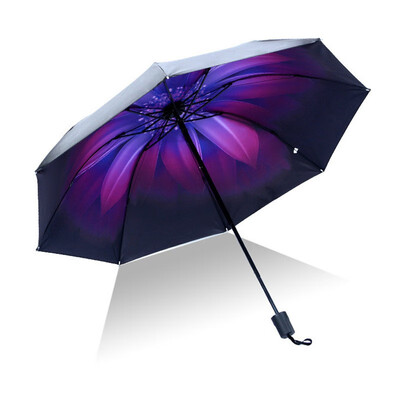 

Outdoor Creative Umbrella UV Plastic Umbrellas Three Fold Folding