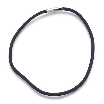 

Nylon Cord Necklace Making with Stainless Steel Bayonet Clasps Stainless Steel Color Black 1929"49cm 5mm