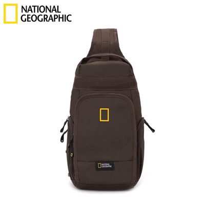 

National Geographic National Geographic chest bag mens shoulder bag diagonal cross bag Messenger multi-function sports pockets tide silver gray