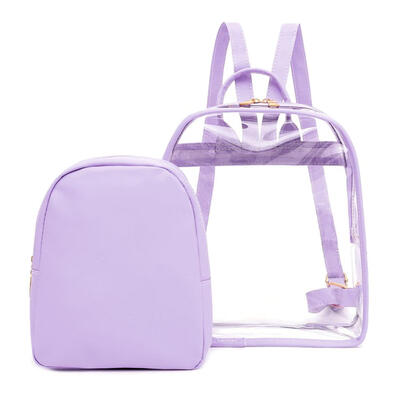 

2pcs Women Transparent PVC Backpack Casual Girls Travel Jelly Shoulder Bags