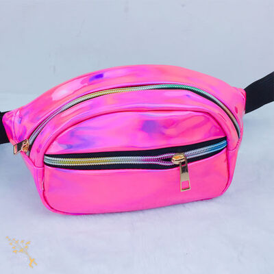 

2018 New Style Fashion Womens Fanny Pack PU Laser Purse Zipper Waist Sequine Bag Hip Bag Punk Solid