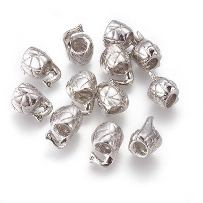 

Large Hole Beads Alloy European Stopper Beads Snail Platinum 8mm wide 12mm high hole 42mm