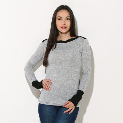

〖Follure〗Womens Sexy O Neck Fight Color Long Sleeve Jumper Sweaters Blouse Tops