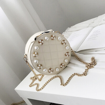 

Small fragrance rhombic chain bag female 2019 new wave Korean version of the wild single shoulder slung fashion portable small round bag