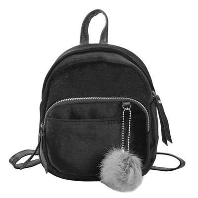 

Women Velvet Schoolbag Travel Shoulder Bag Mini Backpack for Teenager Girls
