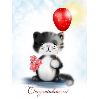 

5D DIY Full Drill Diamond Painting Lovely Balloon Cat Cross Stitch Mosaic