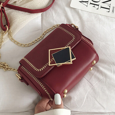 

Chic bag 2019 new Korean version of 100 scrub chain small square bag fashion oblique shoulder bag
