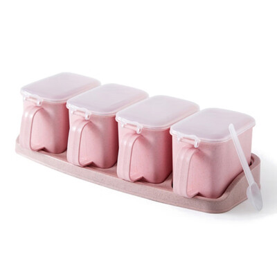 

Seasoning Box Seasoning Rack Spice Pots Storage Container Condiment Jars Cruet With Cover And Spoon Kitchen Utensils