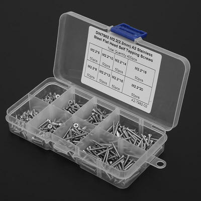 

Greensen 400pcs M22 Stainless Steel Cross Head Countersunk Self Tapping Screws Assortment Kit
